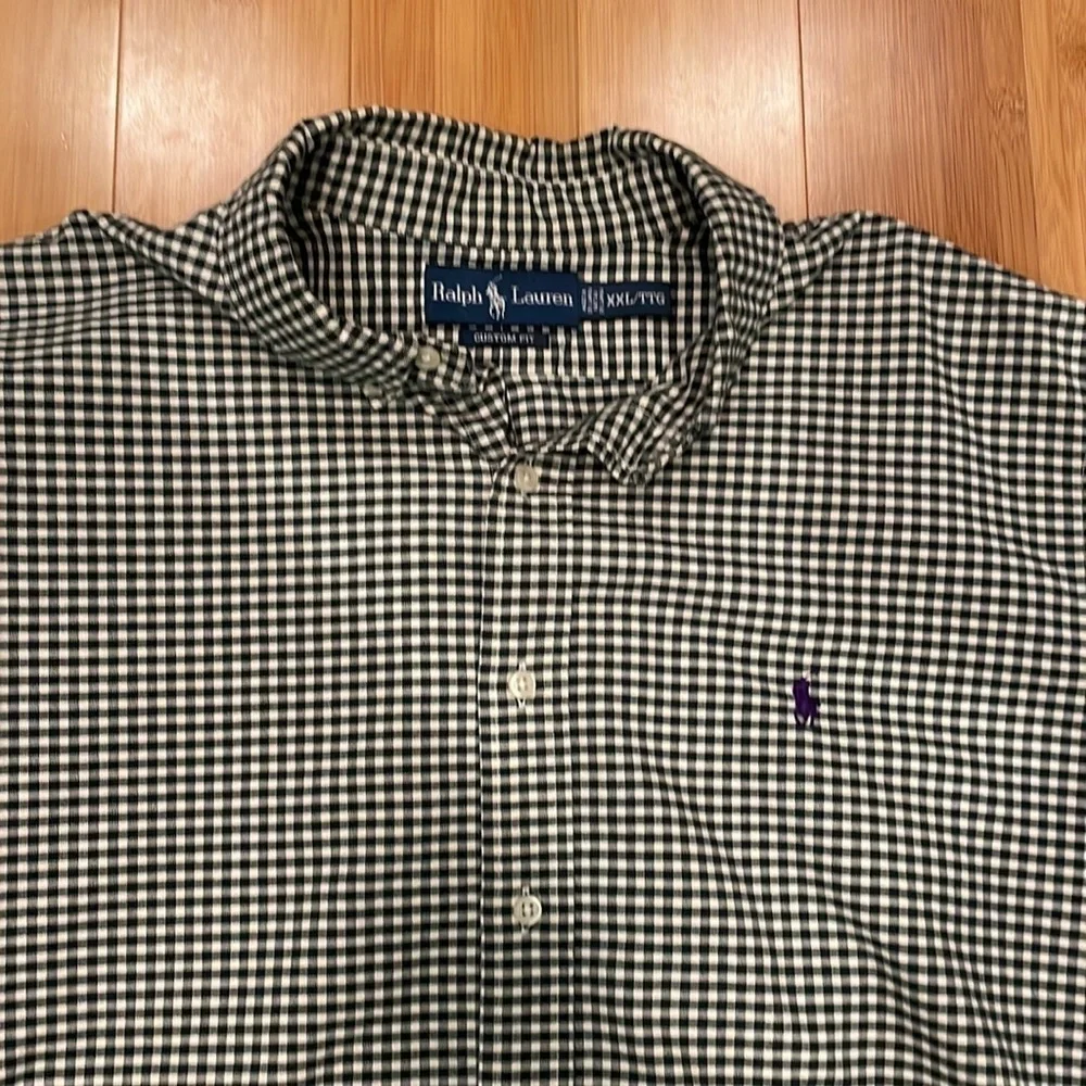 Ralph Lauren Custom Fit Green and White Checkered XXL - Picture 2 of 9